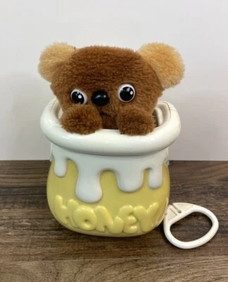 Tomy Bear Crib Pull String Music Box Vintage 1985 Teddy Animated Plush Honey Pot - Image 1 of 4