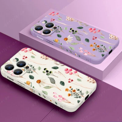 Phone Case For iPhone 16 Pro Max 15 14 13 12 11 8 7 Flower Shockproof Soft Cover - Image 1 of 4
