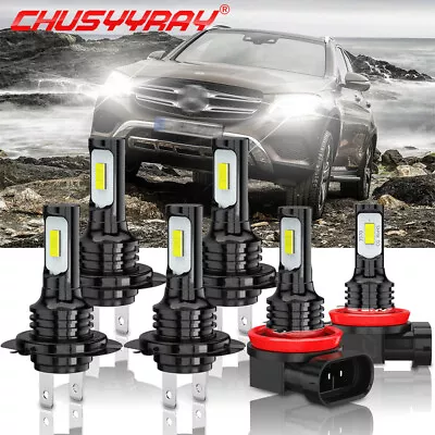 For Mercedes-Benz E350 B200 2008 2009 2010 2011 LED Headlight Bulbs+Fog Lamp - Image 1 of 4