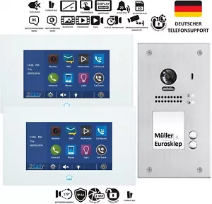 2 Familienhaus Video Türsprechanlage Video Gegensprechanlage Unterputz Edelstahl - Bild 1 von 24