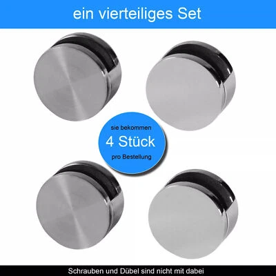 4x Spiegelhalter Glashalter Glasklemme 4-6mm Spiegelhalterung Klemmhalter Halter - Bild 1 von 4