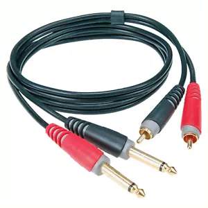 Klotz RCA 2x RCA / 2x jack mono 6,3 2 m | cavo RCA | AT-CJ0200 - Foto 1 di 3