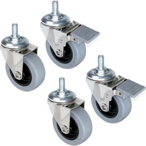 Emuca - Set aus 4 Lenkrollen für Möbel Ø50mm mit Gewindestift M8x15 und Kugellag - Bild 1 von 6