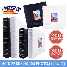 Photo Album 200/300 Pockets Slip In Photos 6" x 4" W/ Memo Acid Free Black White