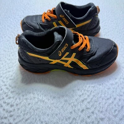 ASICS детей 3 обуви Gel-Venture 9 дошкольного работает кроссовки черный оранжевый размер 1 - Изображение 1 из 4