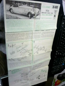 JOHAN 1:25 Classic 1934 Mercedes-Benz 500K Roadster Model Kit INSTRUCTIONS only - Picture 1 of 2