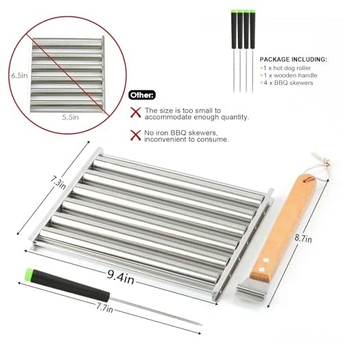  Ролик для гриля хот-дога из нержавеющей стали для барбекю хот-дога гриль ролик с небольшим - Изображение 1 из 1