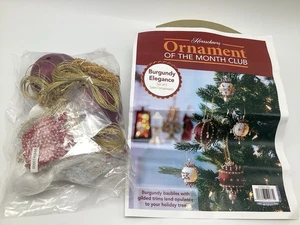 Herrschners Ornament Of The Month Burgundy Elegance Kit 5 Red Ornaments Club - Picture 1 of 4