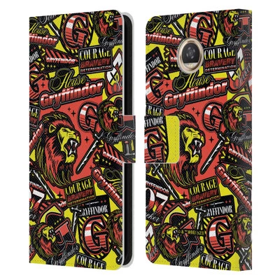 OFFICIAL HARRY POTTER BADGE UP LEATHER BOOK WALLET CASE FOR MOTOROLA PHONES - Image 1 of 4