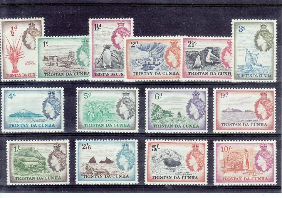 TRISTAN DA CUNHA 1954 SG 14-27; 90,- ФУНТОВ КОМПЛИМЕНТ. КОМПЛЕКТ MNH ** - Изображение 1 из 1