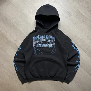 Death Row Records Lightning Sleeves Pullover Hoodie Men’s Size Small Y2K Grunge - Picture 1 of 9