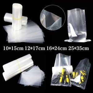 Transparent Shrink Wrap Bag Film Heat Seal Pouch Gift Packing 100Pcs New UK - Picture 1 of 13