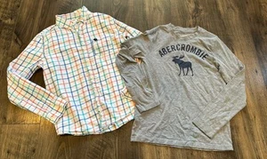 *GUC* ABERCROMBIE Kid's 2 Piece Set, Plaid Button Up & Long Sleeve, Size: 11/12 - Picture 1 of 16