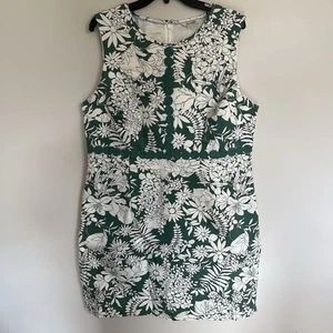 Women’s Boden Vivienne Shift Dress In Green & White Crochet Detail Size 16 R - Picture 1 of 15