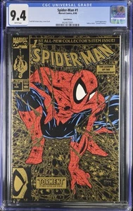 Spider-Man 1 - 2nd Print Gold Edition - Todd McFarlane 1990 - CGC Graded 9.4 - Picture 1 of 2