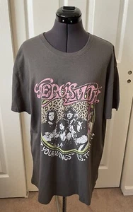 AEROSMITH 'Get Your Wings Tour 74' Gray Short Sleeve Graphic Tee T-Shirt XXL NWT - Picture 1 of 5