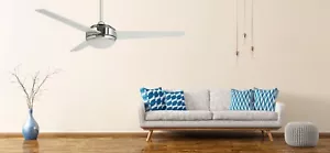 Ventilatore da soffitto silenzioso Vega cromato 132 cm luce telecomando pre-ritorno - Foto 1 di 5