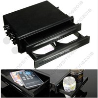 Universal Car Autos Black Double Din Radio Pocket Drink Cup Holder Storage Box