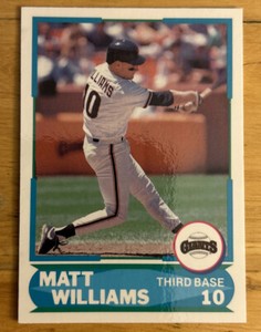 1988 Score Matt Williams Glossy Baseball Card #18 Giants High Grade NM Centered!
