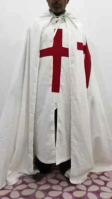 Medieval Knights Templar Surcoat Hooded Cape Cloak/Tunic Complete Costume Set - Image 1 of 4