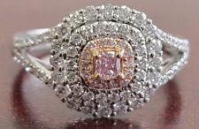 Natural Fancy Purple-Pink GIA Certified Diamond Engagement 18K  White Gold Ring