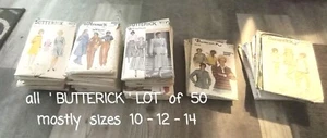 Lot 50+ Vtg Sewing Patterns 60-80's Butterick Sz 10 - 14  Womans , Men's & Kids - Picture 1 of 6