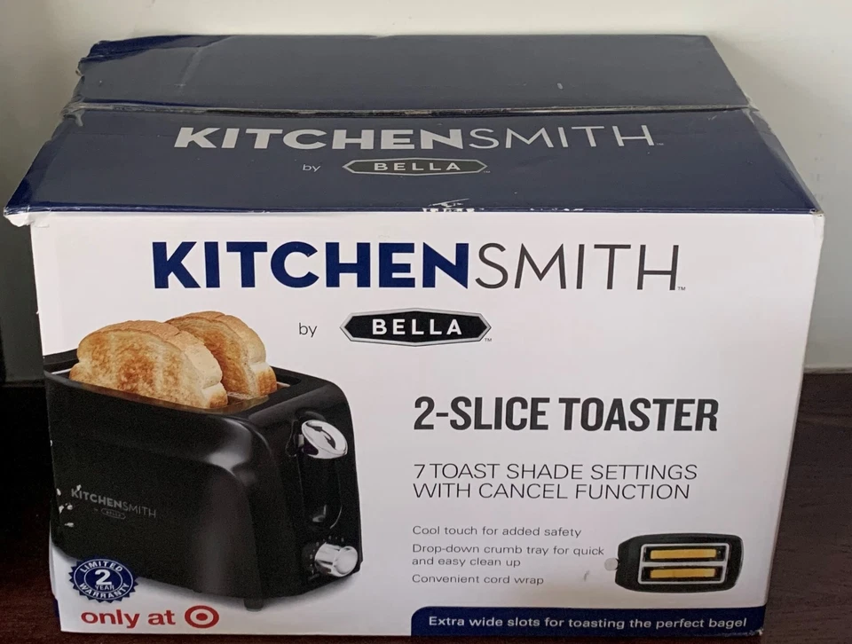 KitchenSmith by BELLA Tostadora de 2 Rebanadas, Negra Foto 1 de 1