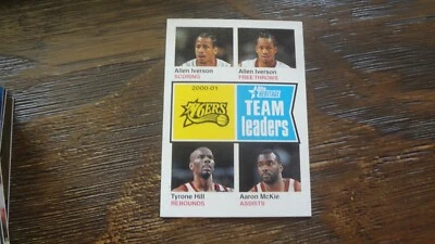 2002 TOPPS HERITAGE  # 223 76ERS YEARLY LEADERS  BASKETBALL CARD - Image 1 of 2