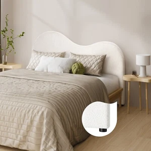 Oikiture Bed Head Queen Double King Single Headboard Bedhead Boucle Fabric White - Picture 1 of 42
