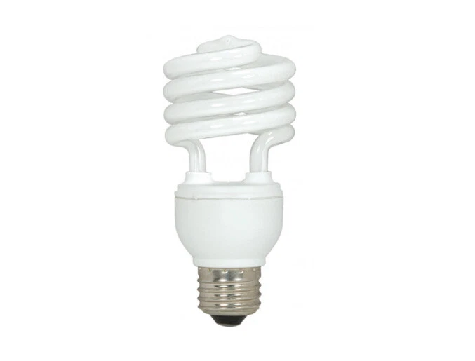 Satco Mini Compact Fluorescent Bulb 18W Soft White S7224 @3 - Image 1 of 3