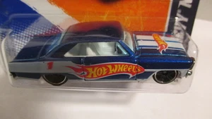 Hot Wheels 2011 #154, hw racing #4 1966 CHEVY NOVA blue with hw race team deco - Picture 1 of 2
