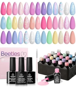 24Pcs Gel Nail Polish Set, Pink Purple Pearl Pastel Blue Shimmer Chameleon - Picture 1 of 8