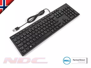 NEW Dell KB216 NORWEGIAN Slim Office Multimedia Desktop Keyboard (BLACK) - Picture 1 of 2