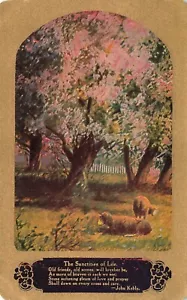 Postal poema Las Santidades de la Vida Publicada Escénica Naturaleza Granja Árboles en Flor - Imagen 1 de 2