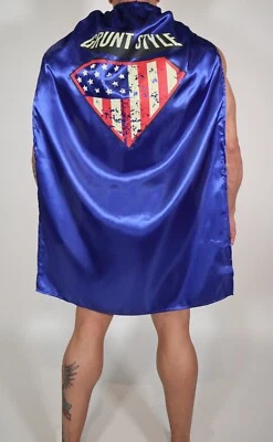 SHINY SATIN BLUE COSPLAY CAPE ONE SIZE - Image 1 of 3