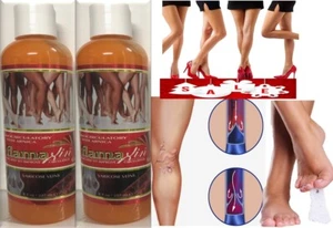 2 NATURAL VARICOSE VEIN SUPPORT SPIDER VEIN SUPPORT & lotion  GEL circulation  - Picture 1 of 11