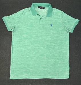 U.S. Polo Assn Men’s Large Mint Green Short Sleeve Polo Shirt With Blue Logo - Picture 1 of 6