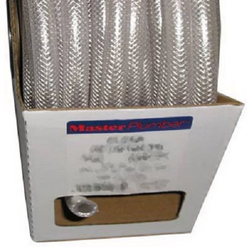 3 Abbott T12004002 3/8" ID x 0.594" OD x 100' Clear Braided Reinforced PVC Hose - Image 1 of 3