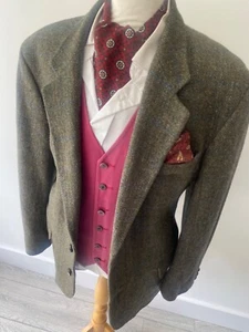 CHAQUETA BLAZER HARRIS TWEED para hombre McNEAL MEZCLA RÚSTICA CUADROS DEPORTES HACKING 46" - Imagen 1 de 8