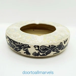 Posacenere vintage Dona Vietnam ceramica metà secolo rotondo ceramica smaltata grande - Foto 1 di 11
