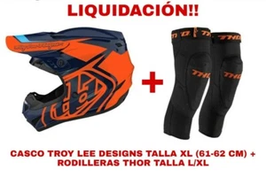 LIQUIDACIÓN CASCO TROY TALLA XL (61-62CM) + RODILLERAS THOR TALLA L/XL MOTOCROSS - Imagen 1 de 1