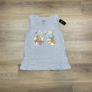 Stussy Tank Top Womens Small Gray No 4 Colorful Animal Print Beach - Picture 1 of 10