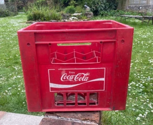 Vintage Coca Cola Red Plastic Crate Carrier Tray Bottle Soda Pop 12 COKE Bottles - Imagen 1 de 14