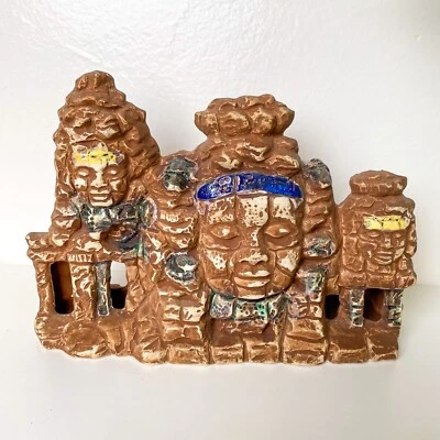 De colección Acuario Nadar A Través Decoración Pecera Ornamento TIKI HEADS Cerámica Japón Foto 1 de 4