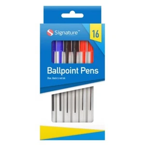 192 Clear Barrel Ballpoint Pens (16x12) wholesale school office bulk stationery - Picture 1 of 5