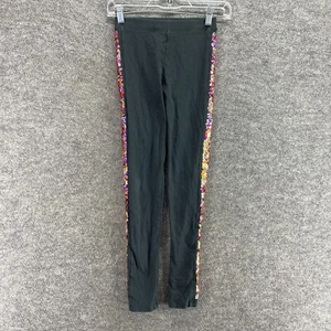 Crewcuts Leggings Girls 12 Black Sequin Pull On Full Length Capri Cotton Casual - Picture 1 of 9