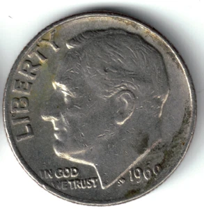 USA - 1969P - Dime - Roosevelt - Super Rare, No Mint Mark - #17402 - Picture 1 of 2