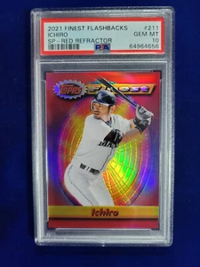 ๐ 2021 Topps Finest Flashbacks Red Refractor #/5 Ichiro Suzuki PSA 10 POP 2 - Picture 1 of 2