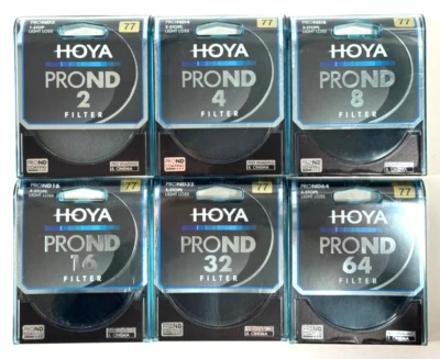 Hoya PRO ACCU ND Neutral Density Filter 77mm Set of 6 ND 2, 4, 8, 16, 32, 64 - Image 1 of 4