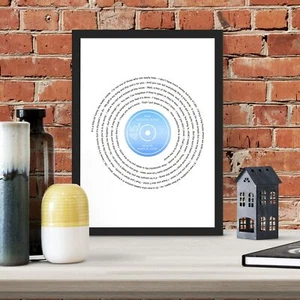 Individueller Vinyl Text Musik Druck, erstes Tanzlied, personalisierte Schallplatte Kunst, - Bild 1 von 7